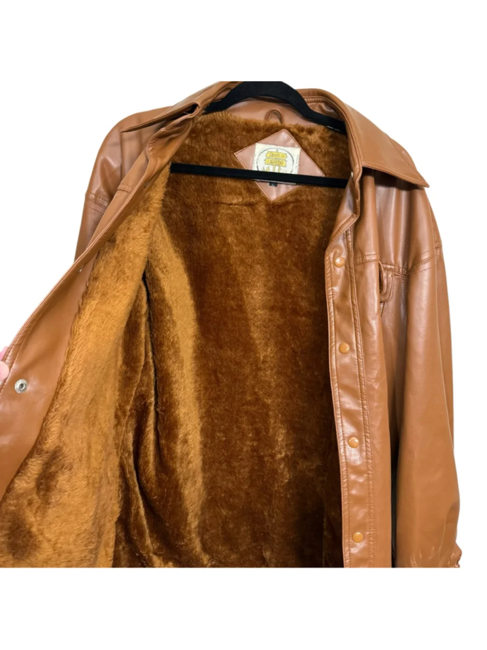 Vintage Streets of Laredo Faux Leather Sherpa Lined Western Jacket Brown L